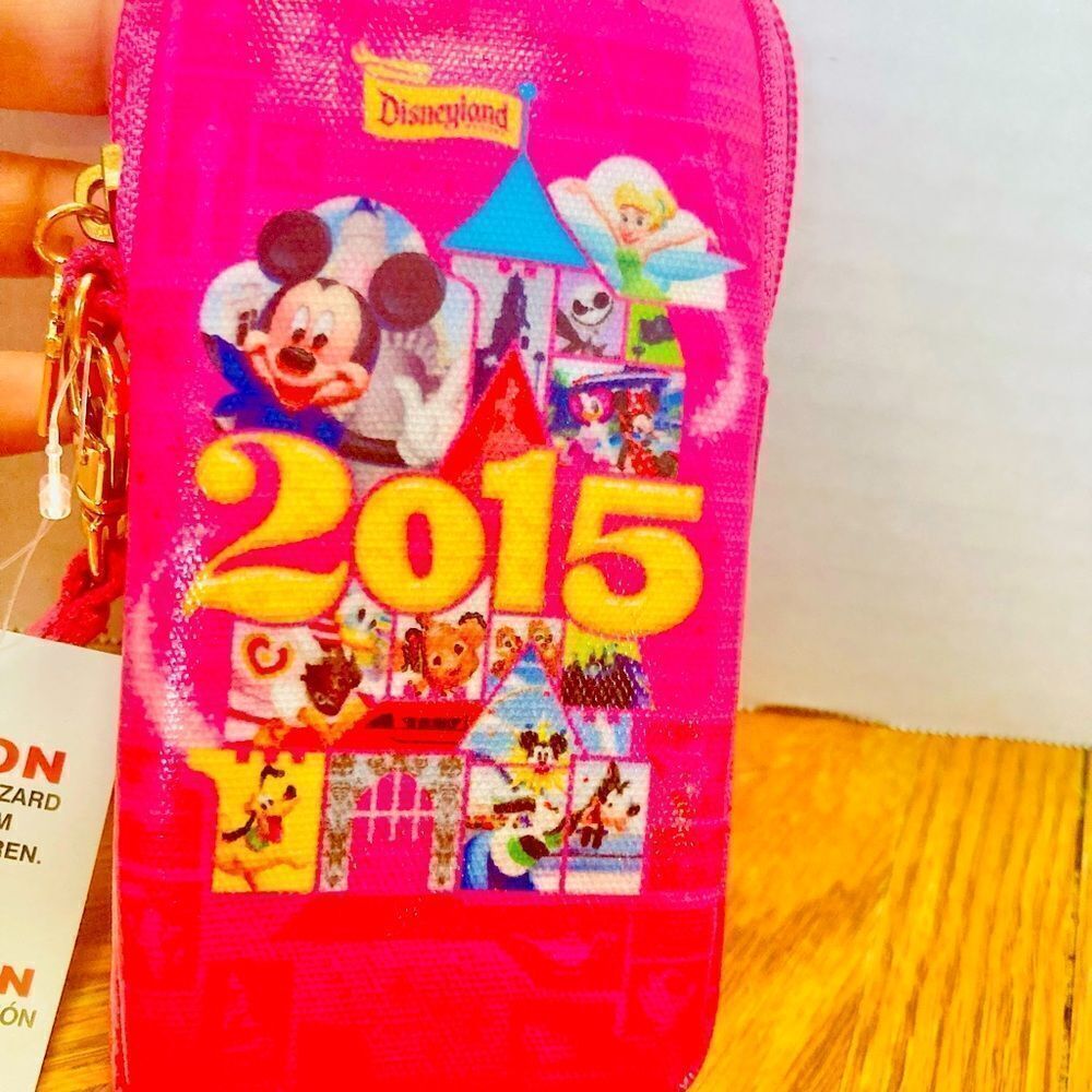 Disney Cell Phones & Accessories | Disney Parks 2015 Smart Phone Case Faux Leather Zips Pink New | Color: Pink | Size: Os