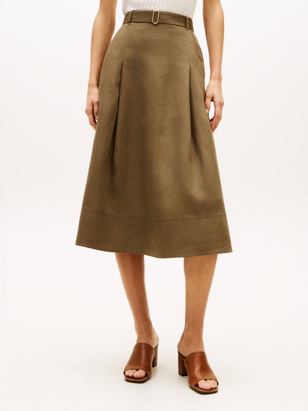 Tommy Hilfiger Leinenrock Damen khaki, 34