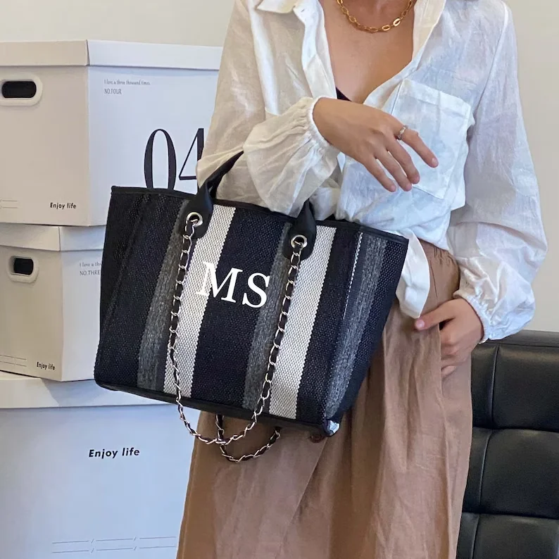 Borsa in tela con monogramma personalizzata borsa a catena da donna personalizzata borsa a mano personalizzata per le donne borsa a tracolla da damigella d'onore da sposa regalo