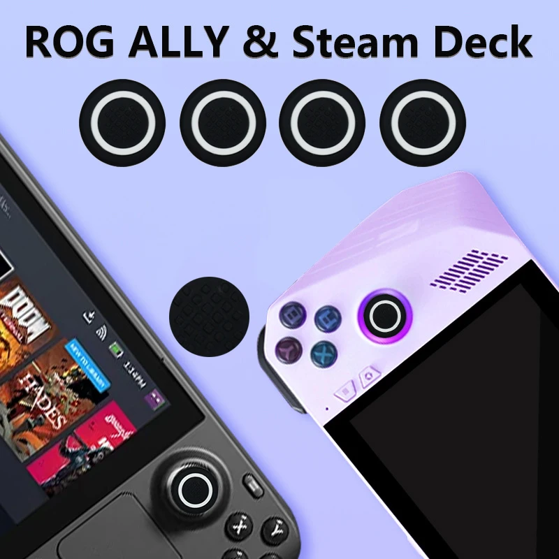 4 stücke Silikon Joystick Daumen Griffe Schutz Rocker Knopf Abdeckung Kappen für Steam Deck & Rog Ally Konsole Spiel zubehör Image