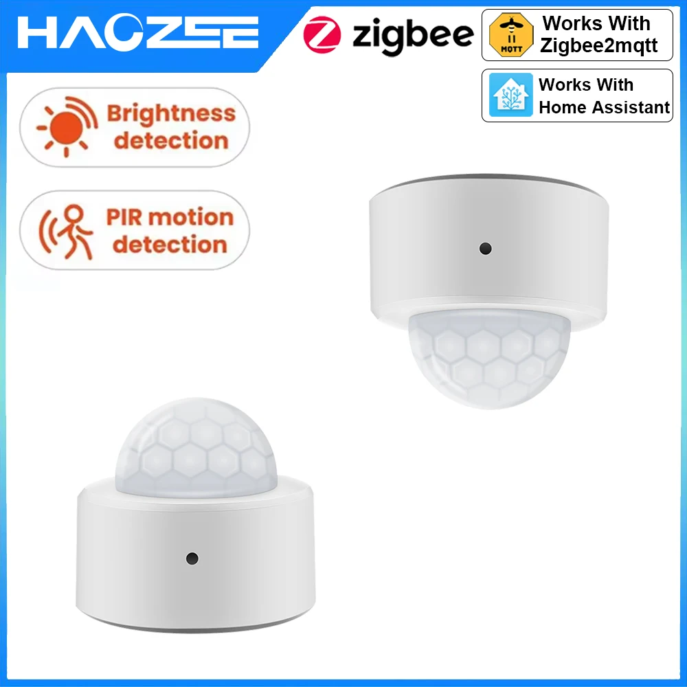 2-in-1 Zigbee Mini-PIR-Bewegungsmelder + heller Lux-Licht, passiver Infrarot-Sicherheits-Einbruchmelder
