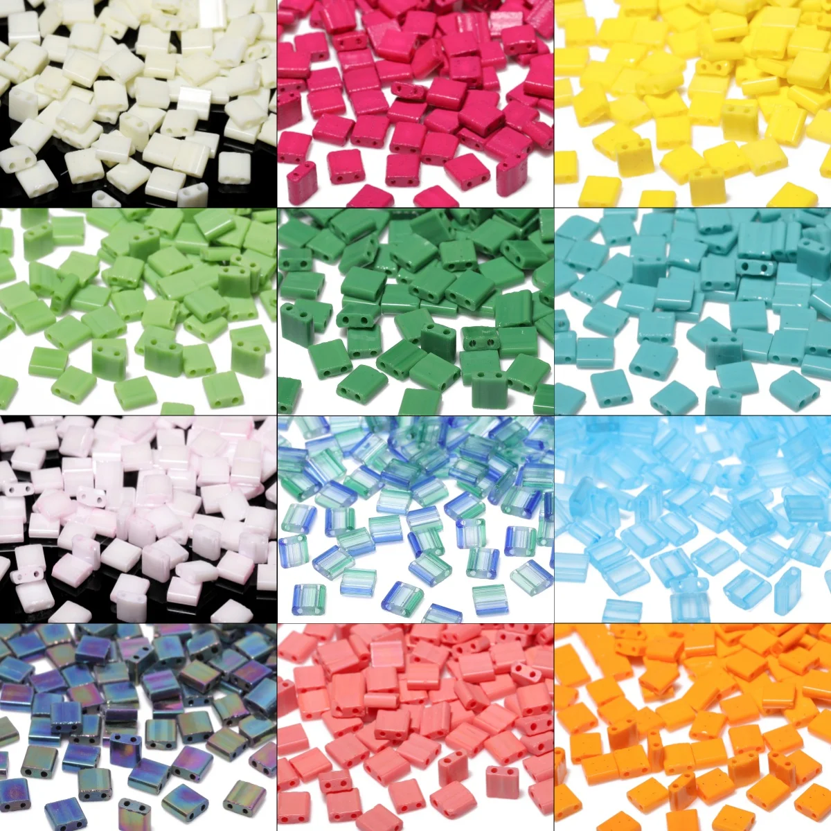 50/100 Stück zwei Löcher Rocailles DIY tschechische Glas lose Perlen für handgemachten Schmuck Halskette Armbänder Herstellung Zubehör 5x2/5x2mm Image