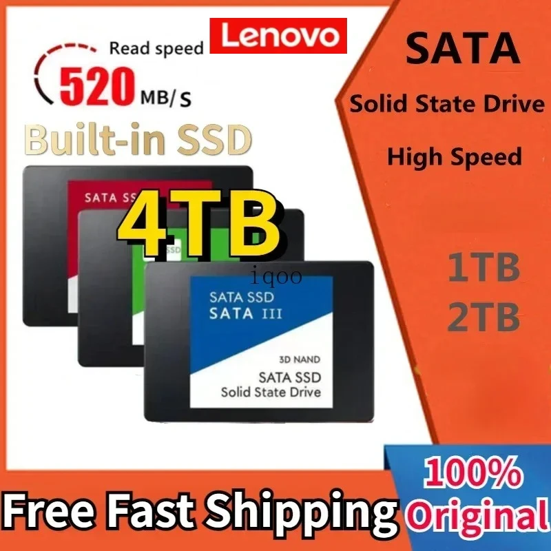 Lenovo für Laptop, 4 TB SSD, externe Festplatte für interne Festplatte, Sata3-Schnittstelle, tragbare Hochgeschwindigkeits-Solid-State-Festplatte Image
