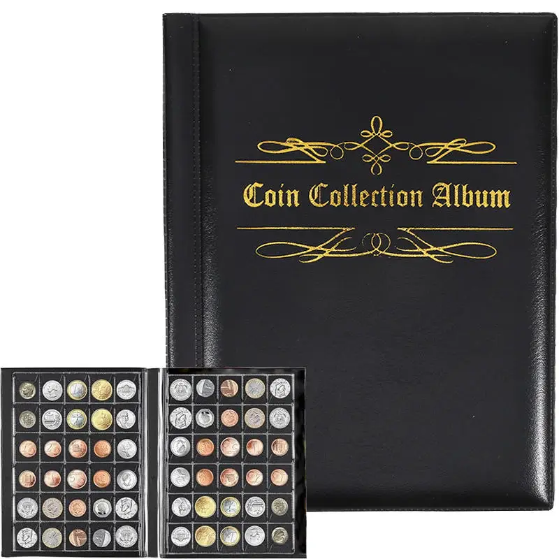 480-Münzen-Sammelalbum Euro-Münzsammelbuch Münzen Medaillen Abzeichen Dollar Organizer Image