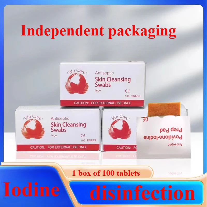 Jod-Desinfektions-Feuchttücher, Erste-Hilfe-Zubehör oder zum Reinigen und Desinfektion von Wunden und Abrieb beim Reisen Image