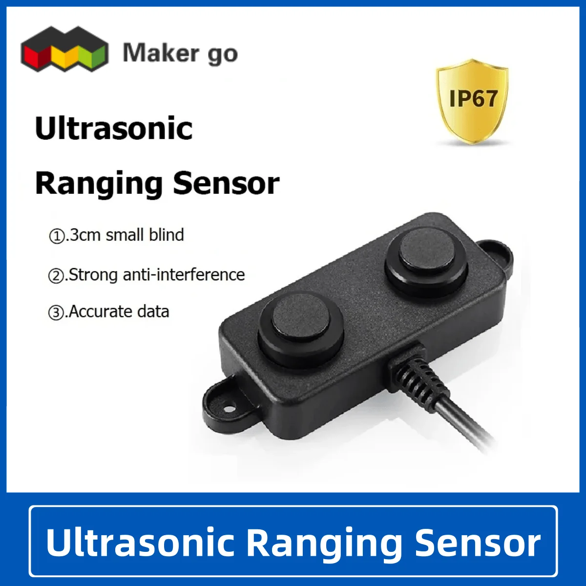 A02 Ultraschall-Sensorsensor UART Wasserdichtes Entfernungsmodul 450 cm RS485 I2C PWM Roboter AGV Kleiner Ultraschallsensor Image