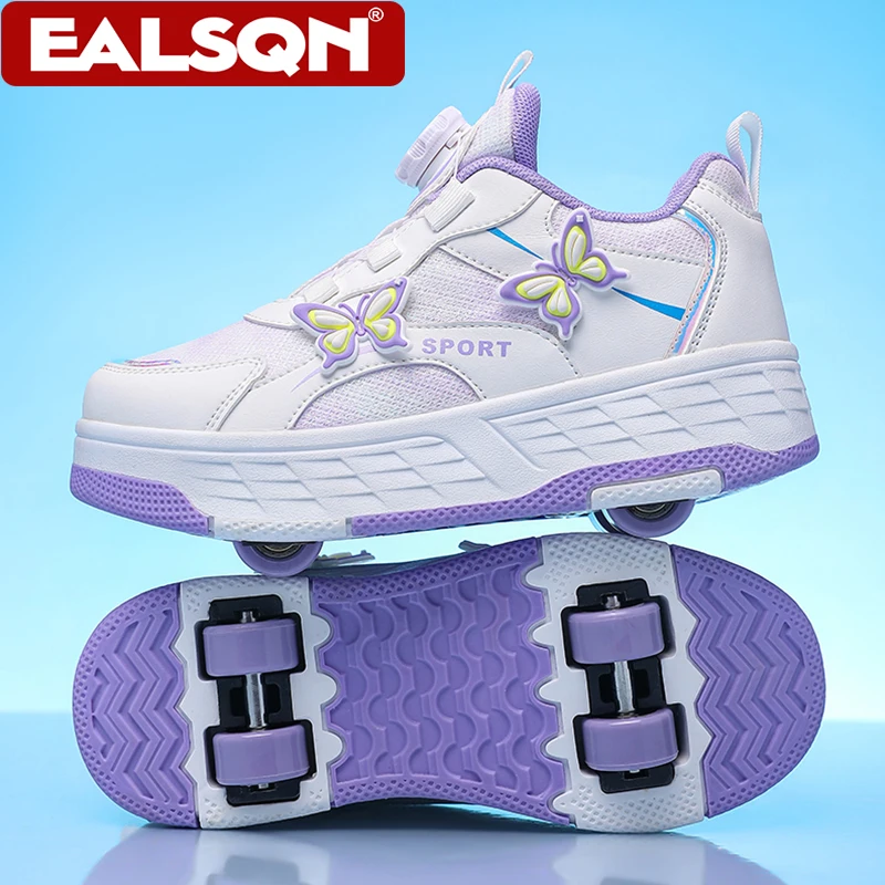 Kinder-Rollschuhe für Mädchen mit Vier Rädern, Ultraleichte Outdoor-Sportschuhe für Kinder zum Gehen und Laufen, Geburtstagsgeschenk