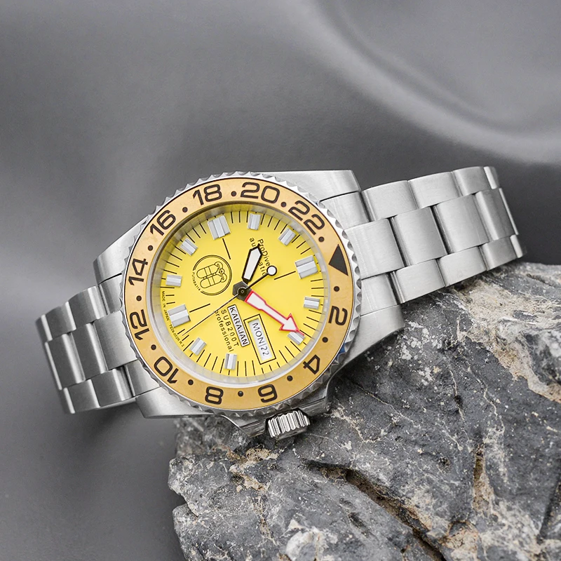 Neue Herren uhr Saphirglas Edelstahl mit nh36 automatische mechanische Uhr Luxus Sport 100m wasserdichtes Tauchen Image