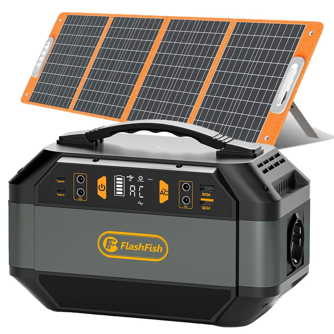 FF Flashfish P56 Tragbare Powerstation mit 100W Solarpanel 288,6Wh Solargenerator 78000mAh für Stromausfall Notfälle Zuhause Image