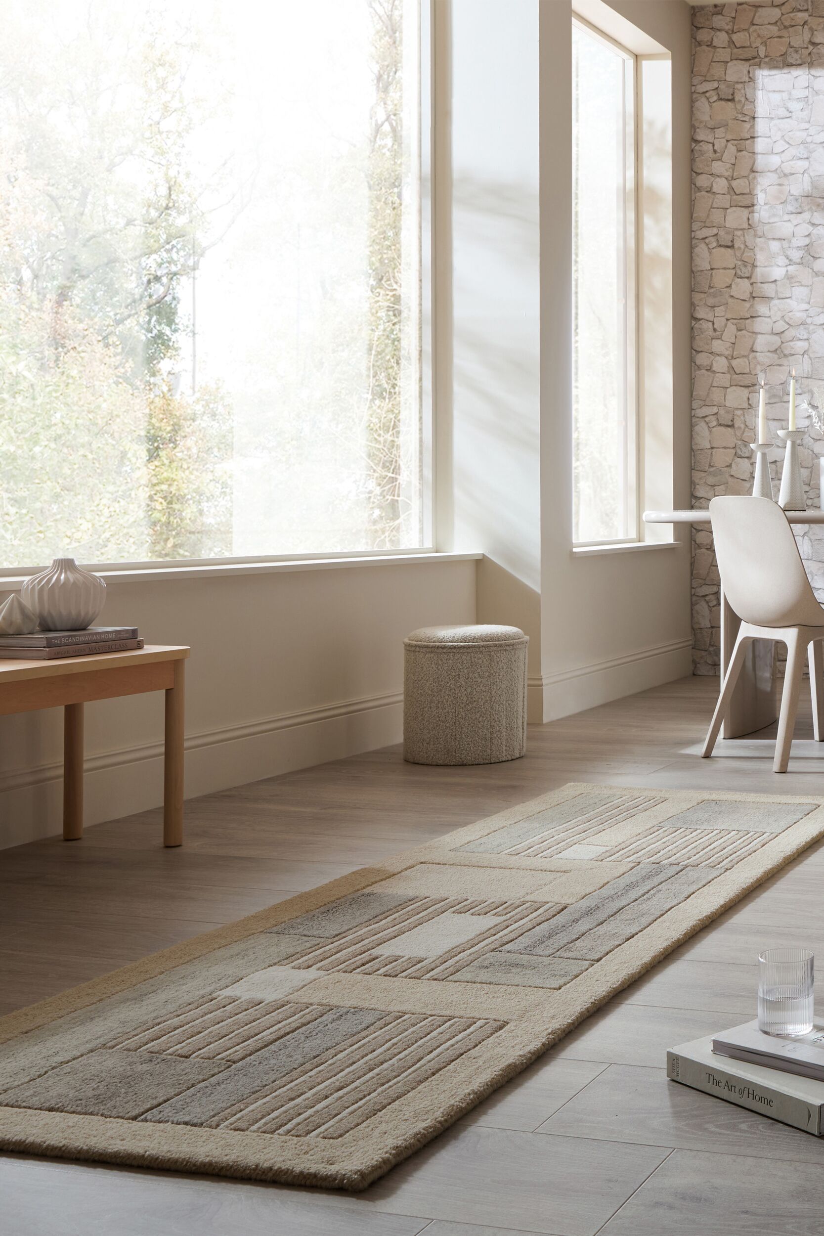 Teppich FLAIR RUGS "VARA WOOL", natürlich, B:80cm H:6mm L:300cm, Oberfläche: 100% Wolle. Rückseite: 100% Baumwolle, Teppiche, Teppich