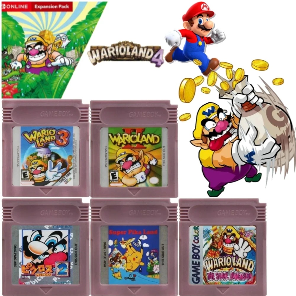 Cartouche de jeu vidéo USA Mario GBC 16 bits, console de jeu 16 bits, carte de jeu Wario Land Donkey Kong Wario Land 2 Yoshi pour GBC Mario
