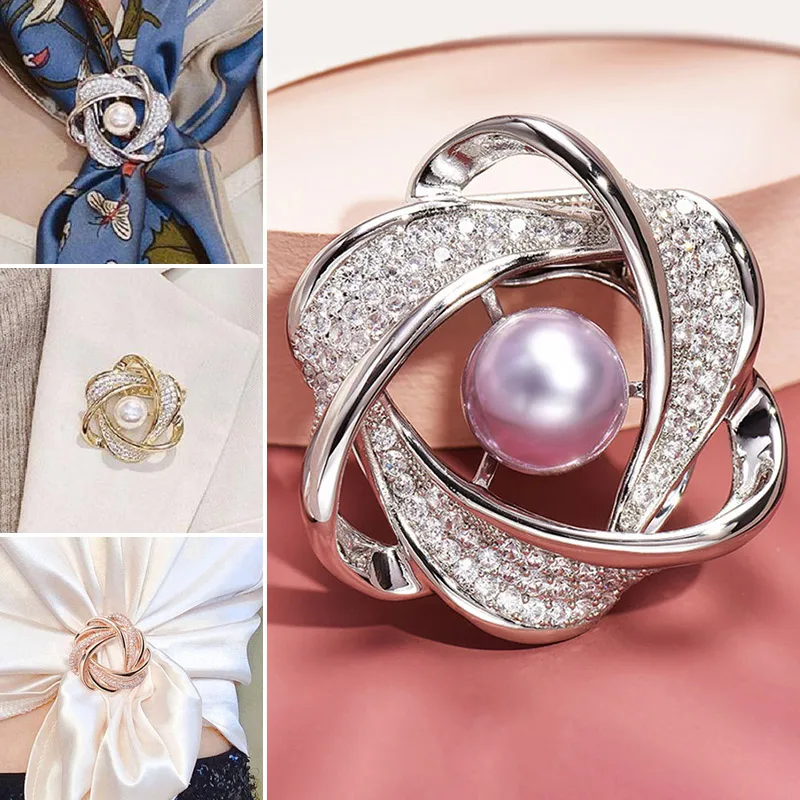 Spille di fiori di strass Vintage alla moda per le donne eleganti spille di perle di cristallo con fibbia spille da bavero regali di gioielli per feste alla moda