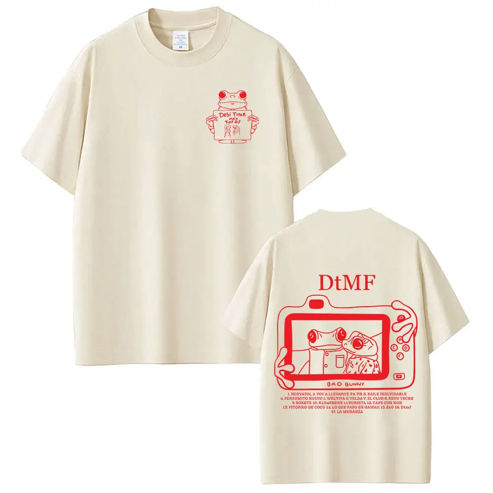 Rapper Bad Bunny Tour 2025 Debi Tirar Mas Fotos DTMF Merch T-Shirt Herrenbekleidung Sommer O-Ausschnitt Hip Hop Pop Musik Tees Streetwear