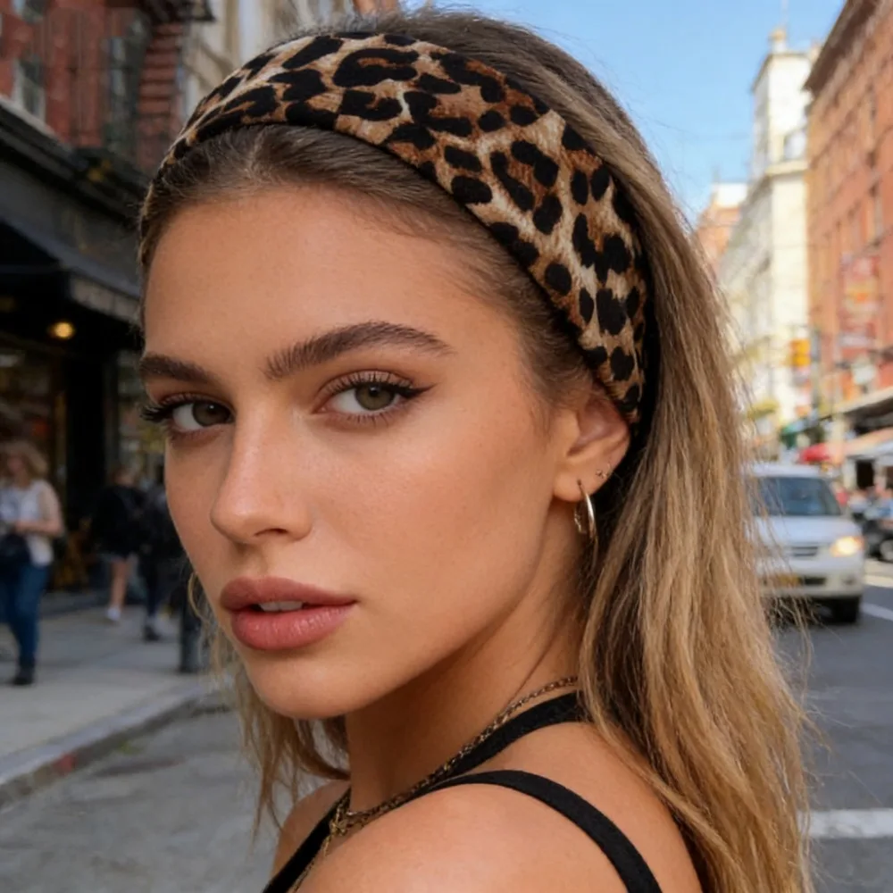 Elastische, weiche, breite Stirnbänder für Damen, rutschfest, Haarbänder für Fitness, Workout, Laufen, Sport, Turbane Image