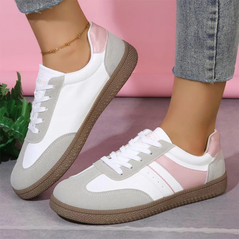 Neue Mix-Farben Sportschuhe für Damen Bequeme Rutschfeste Flache Schuhe Damen Frühling Übergrößen 36-43 Patchwork Sneakers Mujer