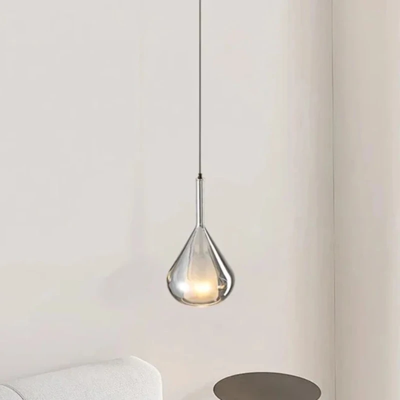 Minimalistische Glas-Pendelleuchte, verstellbar, zum Aufhängen, Nachttisch-Deckenleuchte, künstlerische Bar-Beleuchtung für Esszimmer, Küche, Insel, Café Image
