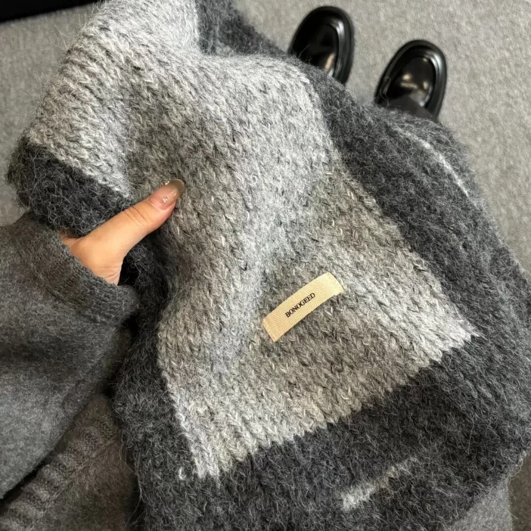 Neue Mode Schal Woolen Gestrickte Schals Winter Stilvolle Nette Vielseitig Bereitstellung Wärme Woolen Hals Schals Für Studenten Trendy Image