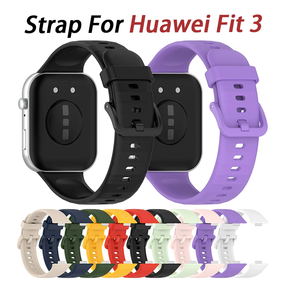 Weiches Silikonarmband für Huawei Watch Fit 3, Sportarmband, Uhrenarmband für Huawei Fit 3 Correa, Ersatzarmband Image