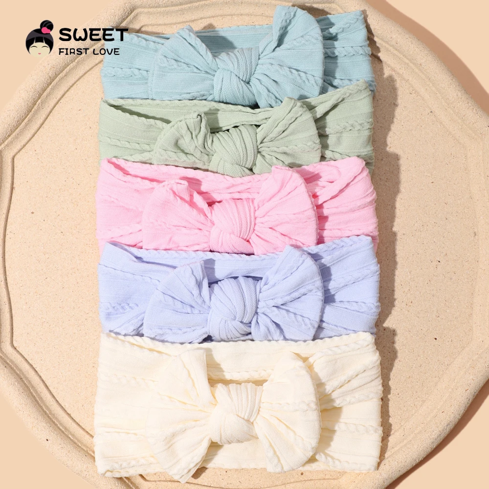 1 stücke Bogen Baby Kopf Band für Kinder Solide Baby Stirnbänder Neugeborenen Kabel Stirnband Turban Kinder Headwear Baby Zubehör Mädchen Image