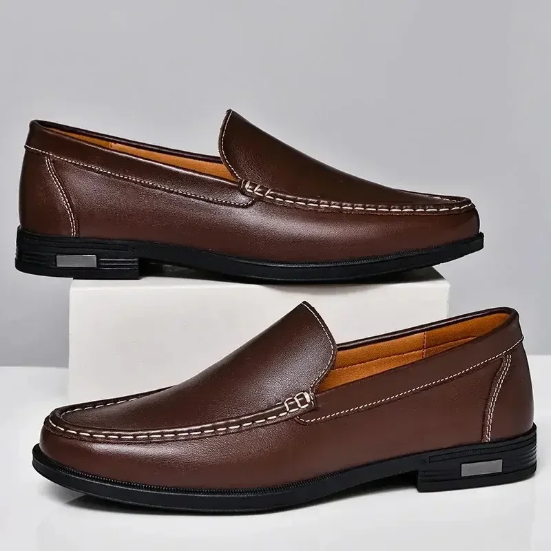 Herrenschuhe aus echtem Leder, klassische Business-Schuhe, Mokassins, Slip-on-Loafer, Fahrschuhe für Herren, Freizeitschuhe, große Größe 48