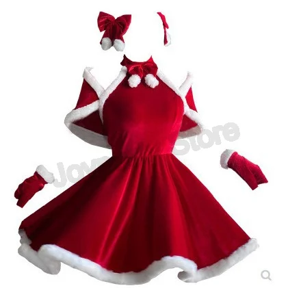 Frauen Weihnachten Rotes Kleid Sexy Dame Santa Claus Cosplay Kostüm Sexy Dessous Winter Rotes Kleid Bunny Cosplay Mädchen Uniform Image
