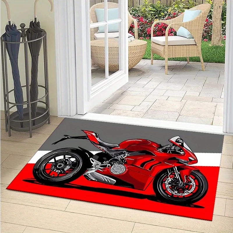 Haustür-Fußmatte, Flur-Teppich, Motorrad-Wohnzimmerteppiche, D-Ducati-Fußteppiche, Badematte, Fußmatten, rutschfeste Heimdekoration Image