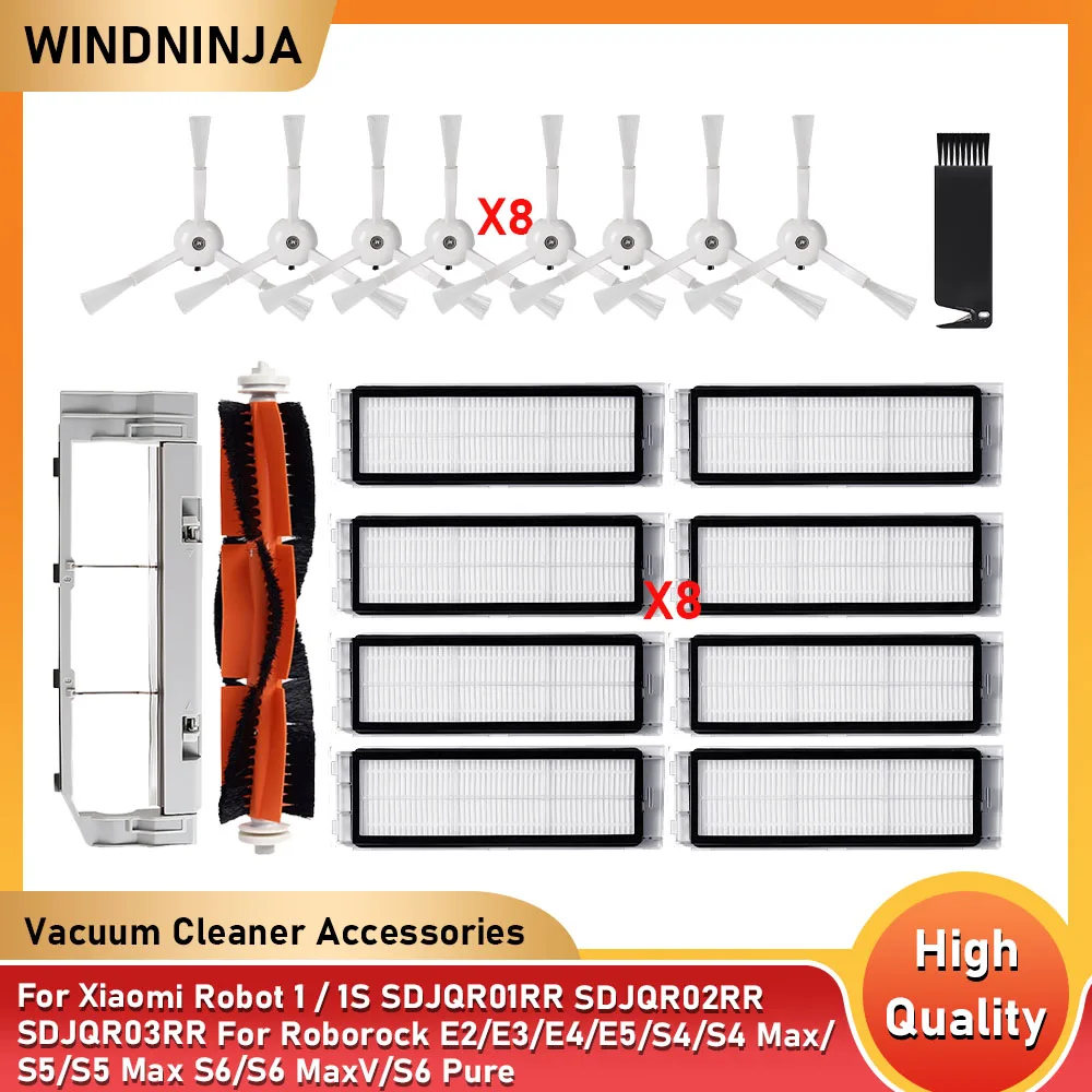 Für Xiaomi Mi Robot 1/1S SDJQR01RR SDJQR02RR Für Roborock E3 E4 S4 S4 Max S5 S6 Hauptbürste Seitenbürste Filter Staubsauger Zubehör Image