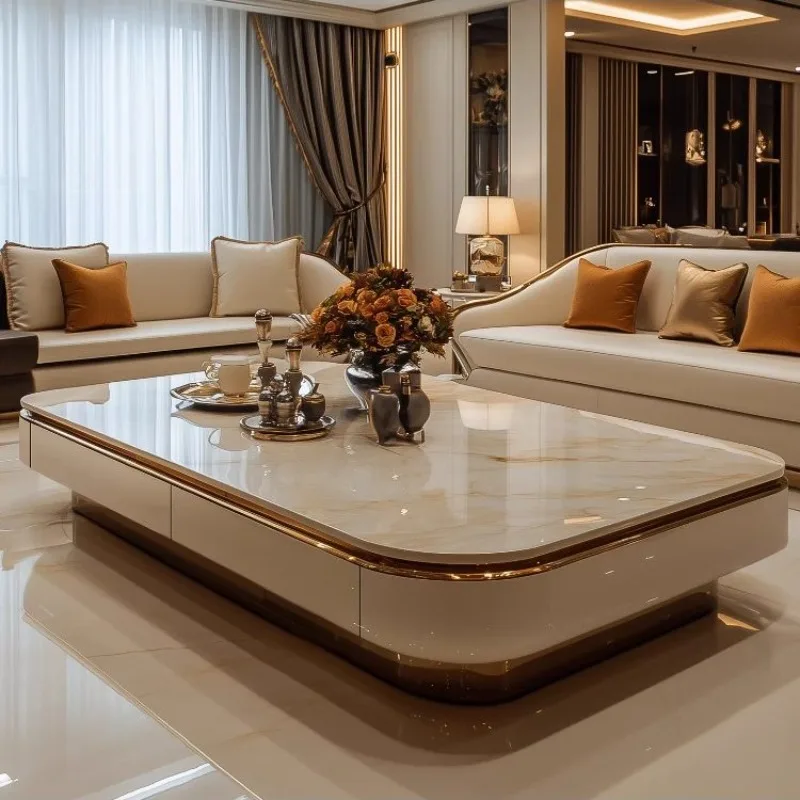 Luxuriöser High-End-Couchtisch, 1,5 Meter ausziehbar, für große Wohnungen, Wohnzimmer, modern, superkristallklar