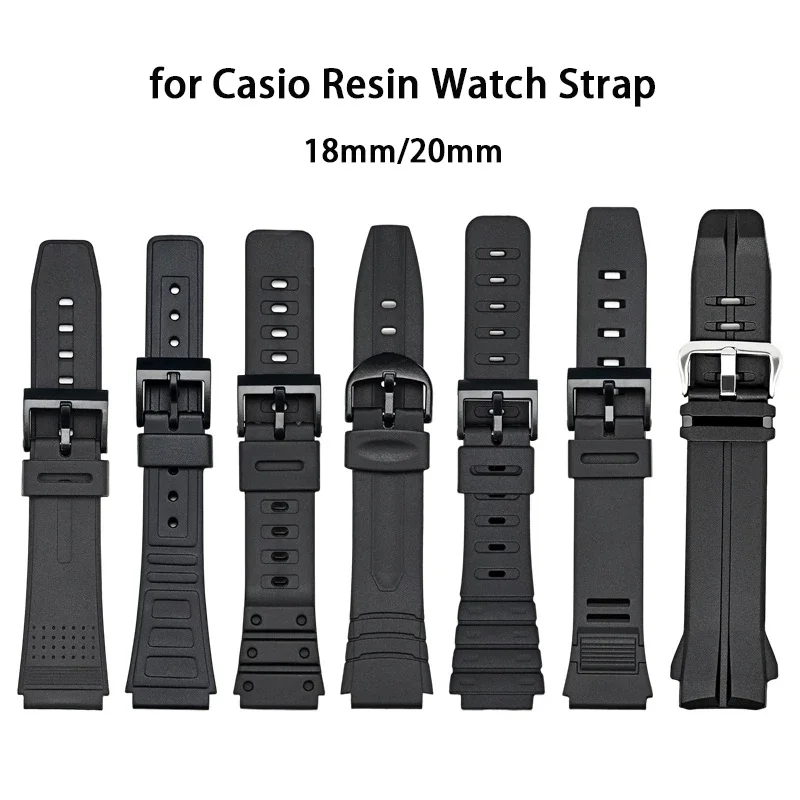 18mm 20mm Sports Rubber Strap for Casio Electronic Watch Accessories for G-Shock Waterproof Resin Silicone Watch Band Bracelet Image