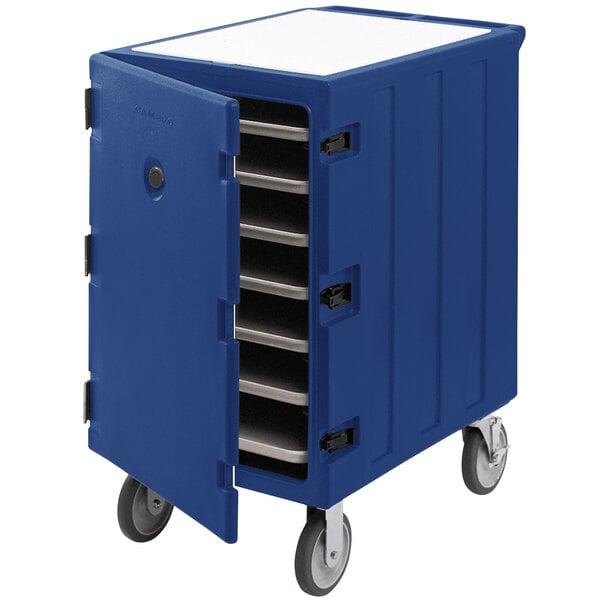 Cambro Hot Box | 1826LTC3186 Camcart Navy Blue Mobile Cart for 18" x 26" Sheet Pans and Trays