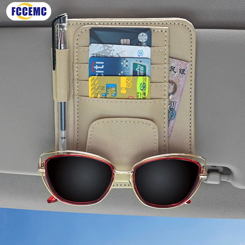 Pare-soleil de voiture, organisateur de rangement multi-poches, pochette pour Documents de voiture, carte de crédit, lunettes de soleil, porte-stylos, accessoires d