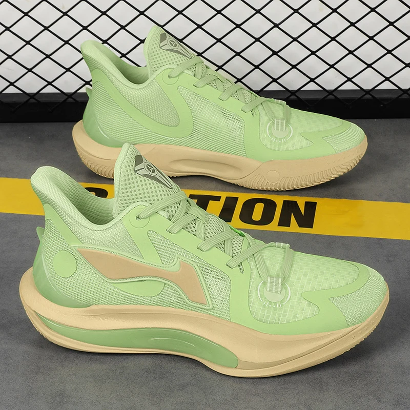 Scarpe da basket da uomo Ammortizzazione traspirante Scarpe da corsa indossabili antiscivolo Allenamento in palestra Scarpe da ginnastica da basket atletiche per uomo