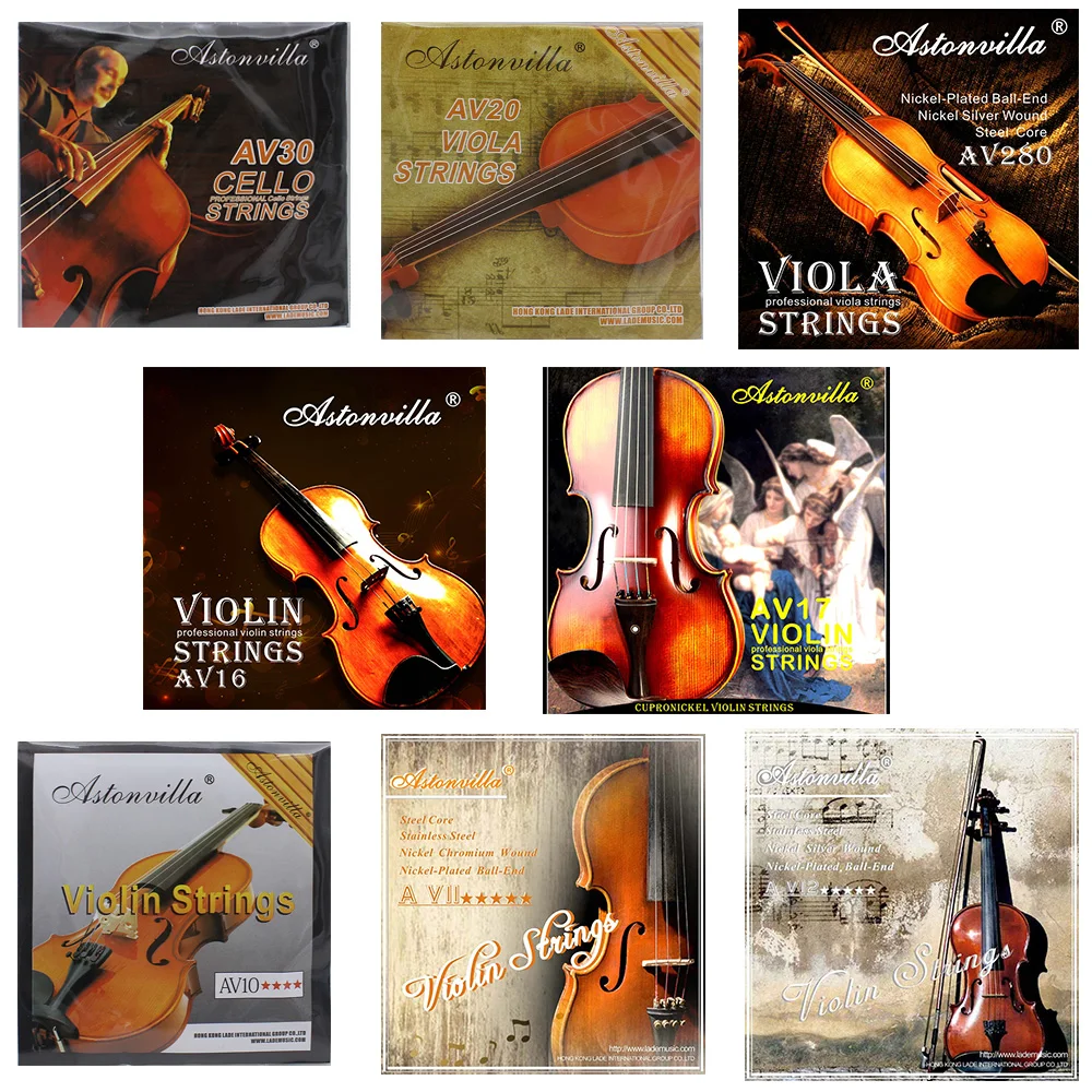 Astonvilla Professionelle Violine Viola Cello Saiten (E-A-D-G) Mehrere Farben Nickel Silber umsponnen für 4/4 3/4 1/2 1/4 Viola Teile Image