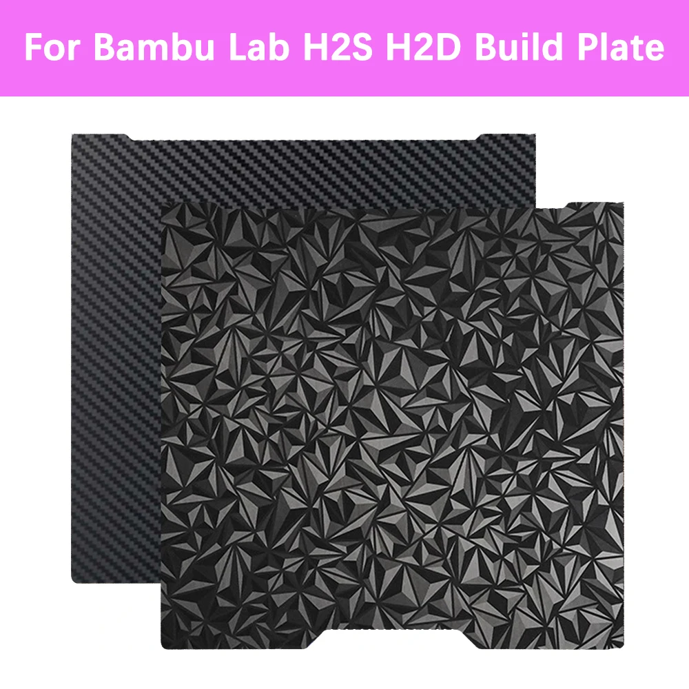 H2S Druckplatte 350x320mm PEO PET PEY Doppelseitig bedruckbare PEI-Sprühfolie aus magnetischem Federstahl für Bambu Lab H2D 3D-Drucker Image