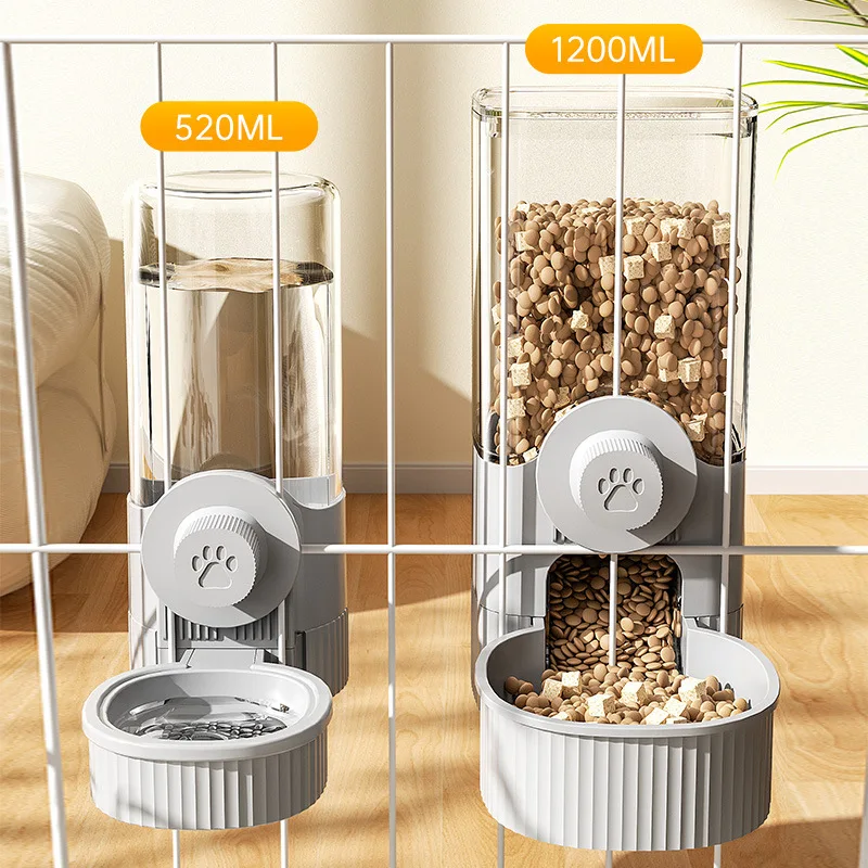 Automatischer Hänge-Wasserspender für Haustiere, Katzen-Futterautomat, Hunde-Hängekäfig-Trink- und Futterzubehör, Katzenschüssel, Hundematschüssel
