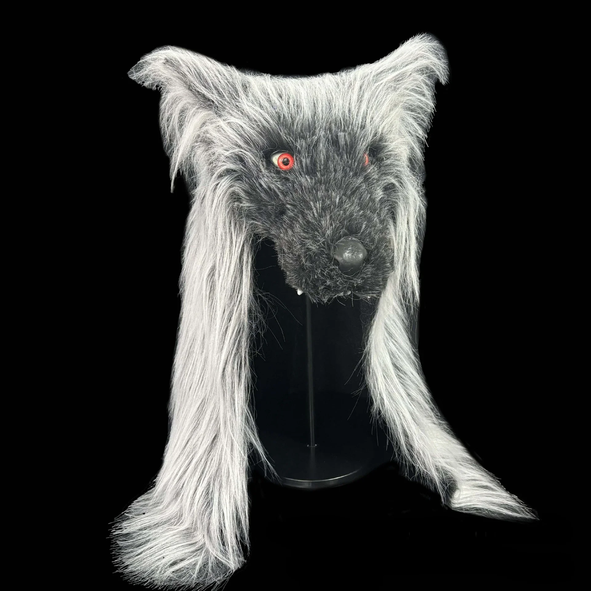 Langes Haar Wölfe Kopfmaske Schwarzer Wolf Kopfbedeckung Latex Schwarzer Wolf Performance Dress Up Halloween Maske Grauer Wolf Cosplays Requisiten