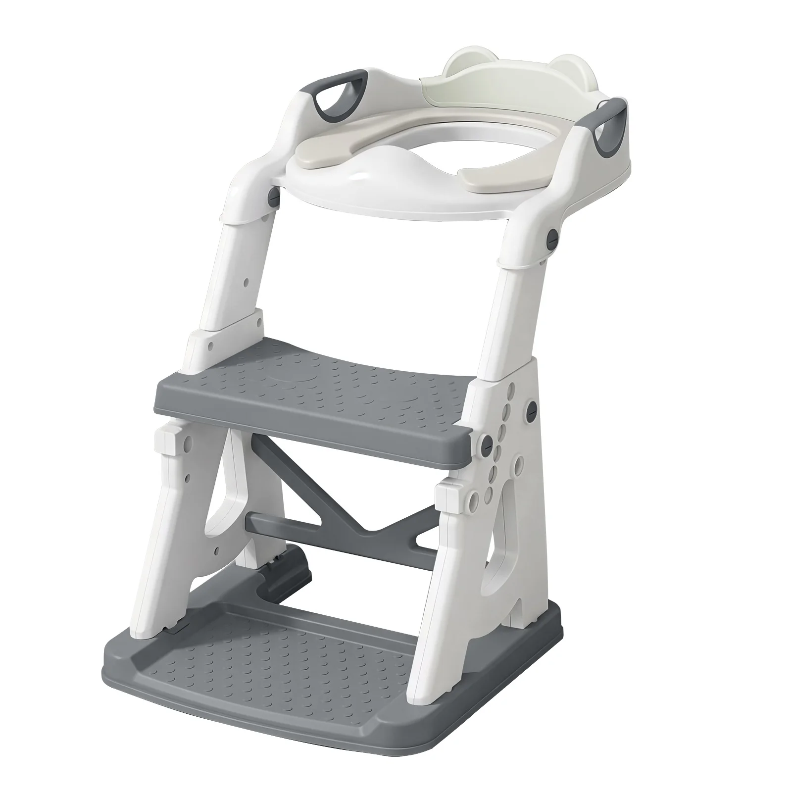 Toilettentrainer-Sitz Verbesserte Kleinkind-Toilettensitzauflage 2-in-1 Stabile Dreieckstruktur Verlängertes Pedal Spritzschutz PVC-Kissen Image