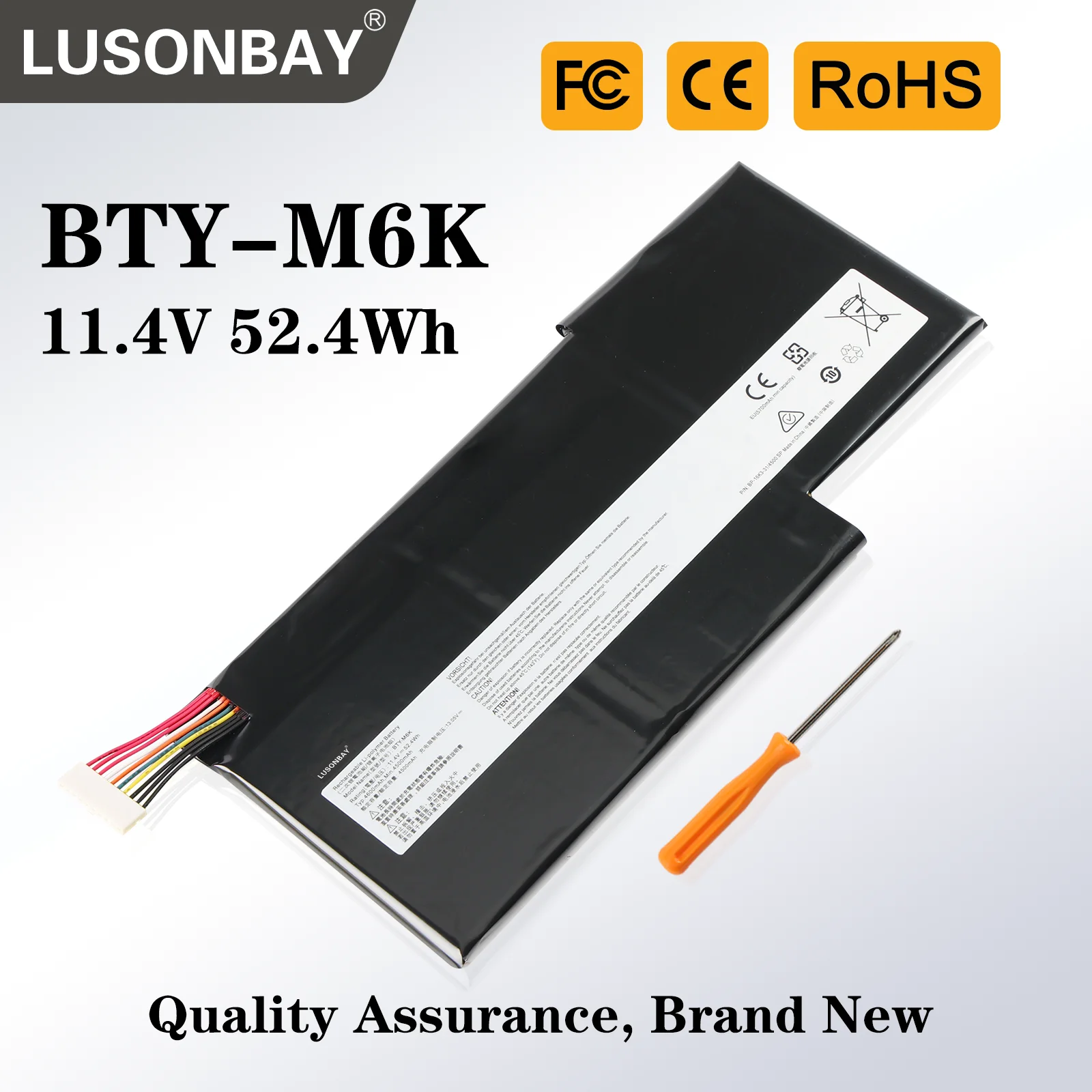 LUSONBAY BTY-M6K Laptop-Akku für MSI MS-17B4 MS-16K3 GF63 Thin 8RD 8RC GF75 Thin 3RD 8RC 9SC GF65 Thin 9SE/SX Thin 10SDR Image