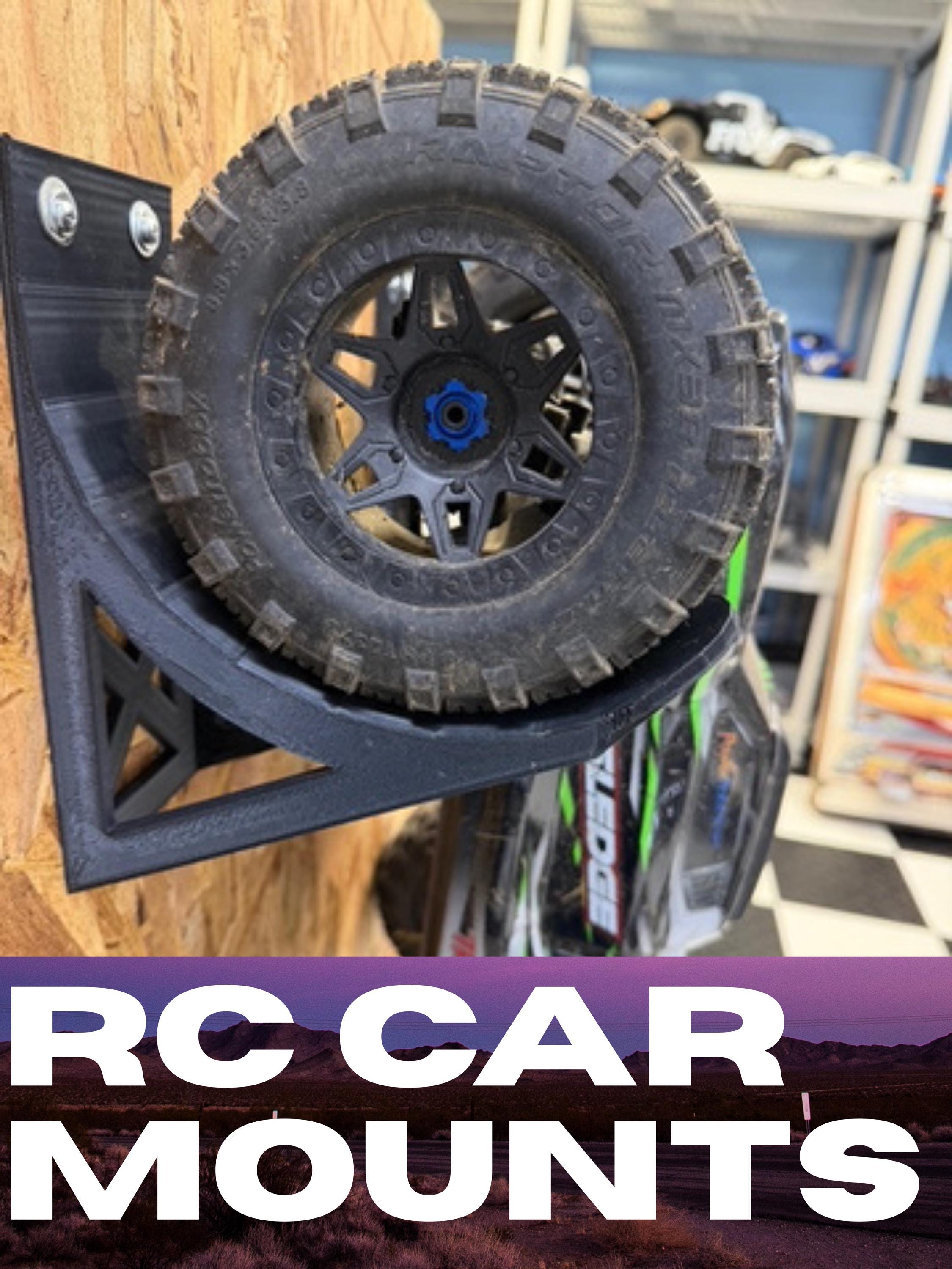 Supporti da parete per ruote di auto radiocomandate in scala 1/8 e 1/6, come Traxxas Sledge RC, Arrma Kraton, ecc.