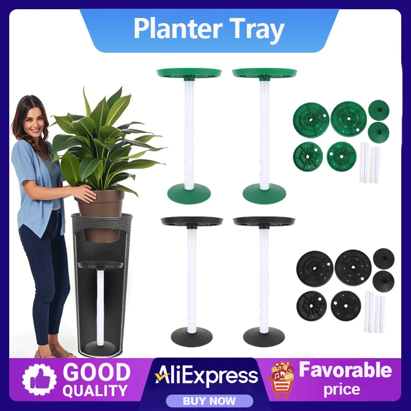 Pflanzgefäß-Einfüller, 2 Sets, vielseitig einsetzbar, verstellbare Pflanzenerhöhung, stilvolles Design, einfache Installation für große Behälter Image