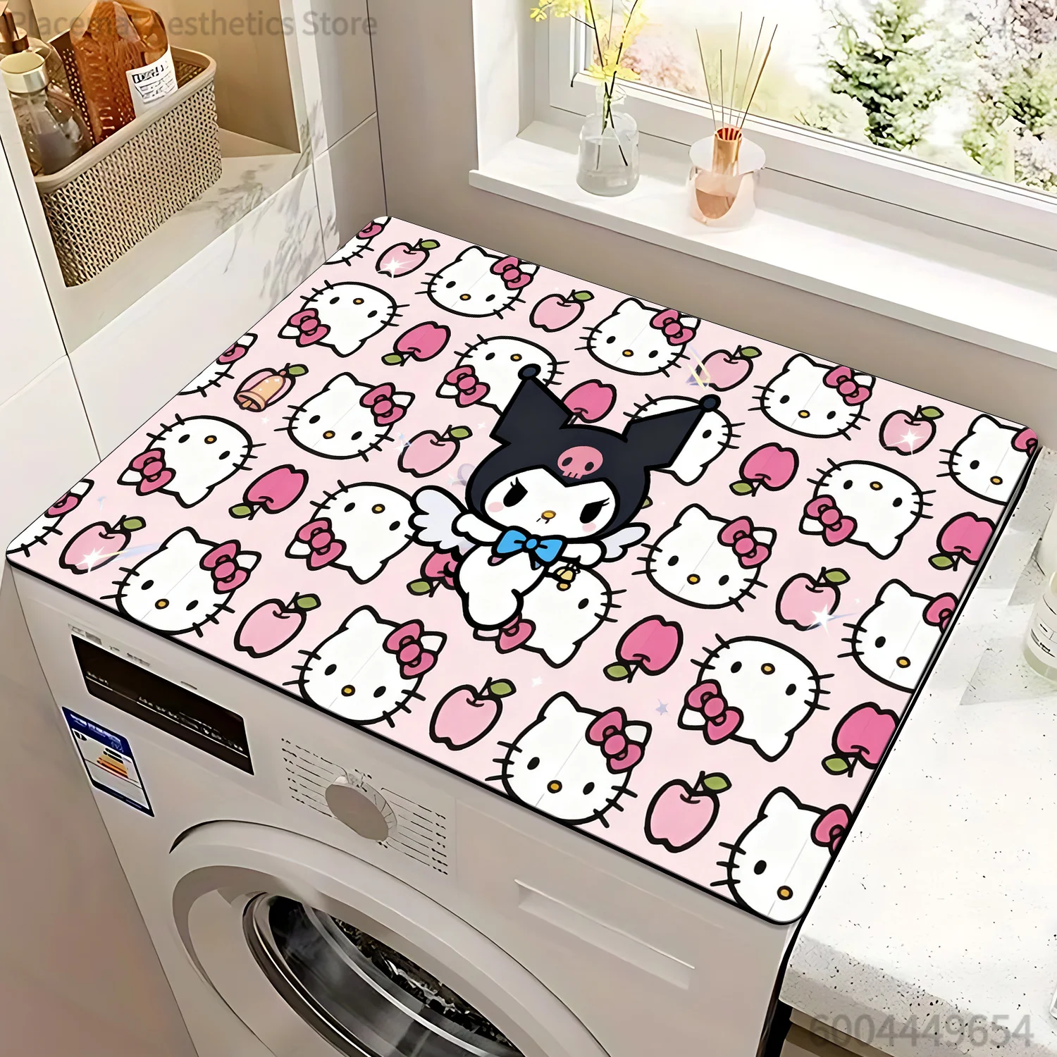 Wunderschöne Hello Kitty Kaffeemaschinenmatte, ein beliebter Artikel von Sanrio, trendiges neues Produkt, Küchentrockenmatte, Tischset, Nachttischmatte. Image