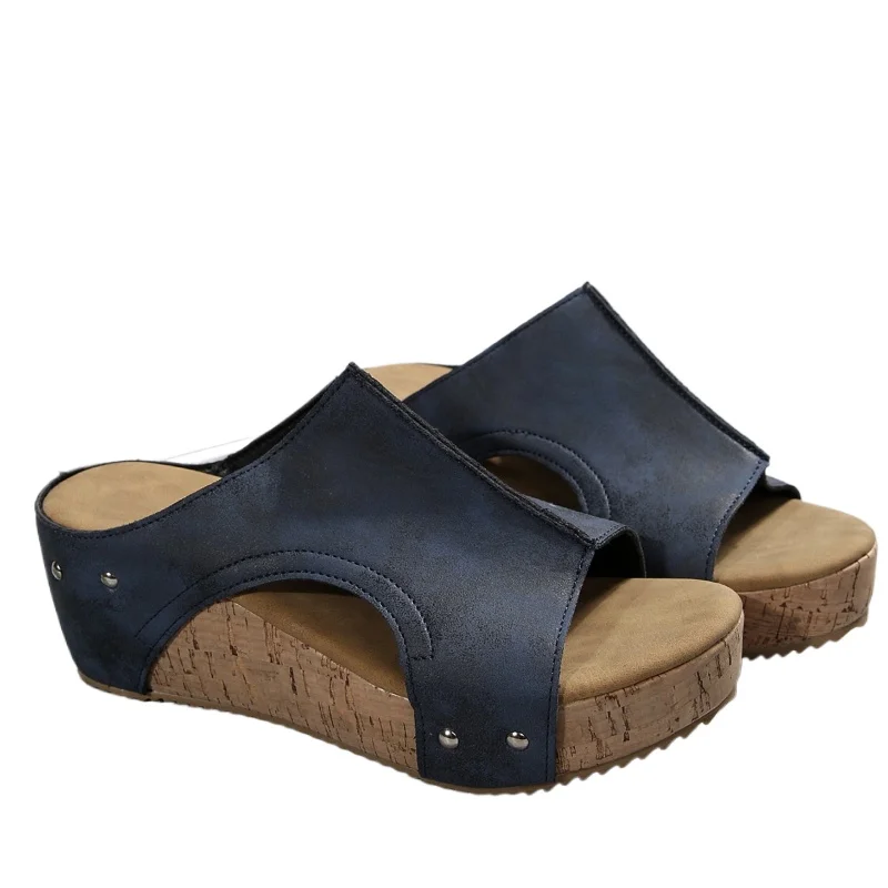 2026 Neue Damen Sommer-Sandalen Mode Keilabsatz-Schuh Übergrößen 36-43 Slip-on Damen-Sandalen Retro Damenschuhe Zapatos De Mujer