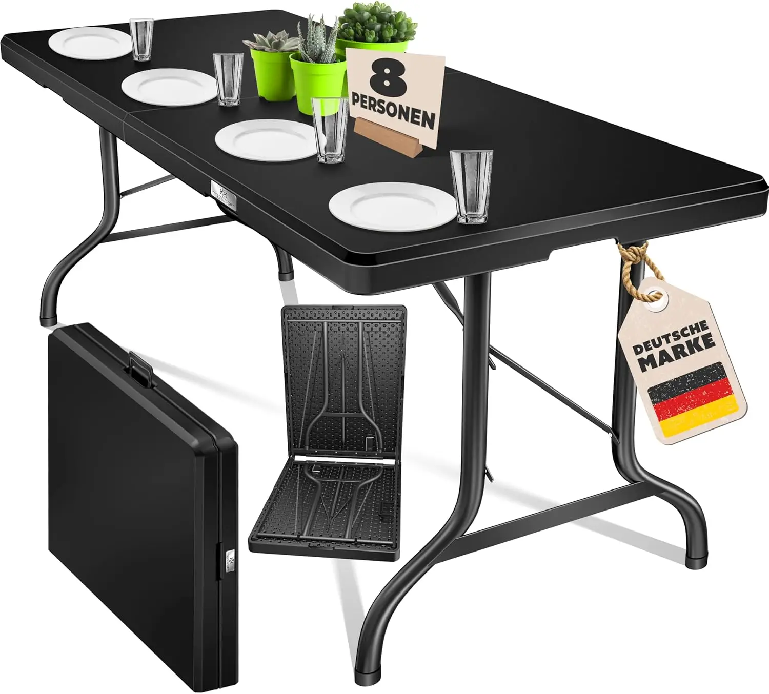 Büffettisch klappbar Kunststoff 183x76 cm Campingtisch Partytisch Klapptisch Gartentisch für Garten, Terrasse und Image