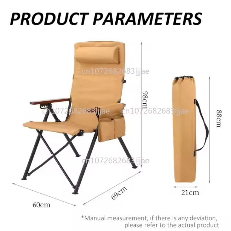 Hochlehner-Freizeitstuhl, Picknickstuhl, klappbarer, tragbarer Campingstuhl für den Außenbereich
