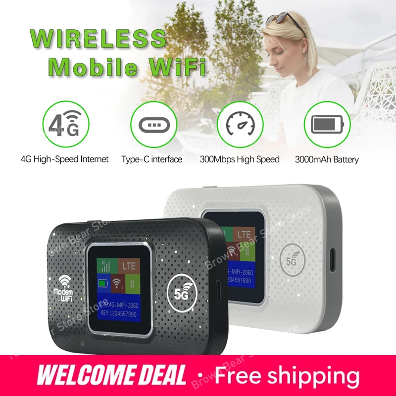 4G 5G WLAN 6 Mobiler Hotspot-Router Unterstützt 10 Benutzer Mit SIM-Kartensteckplatz Kabelloser Router Tragbarer WLAN-Hotspot für Zuhause und Reisen Image