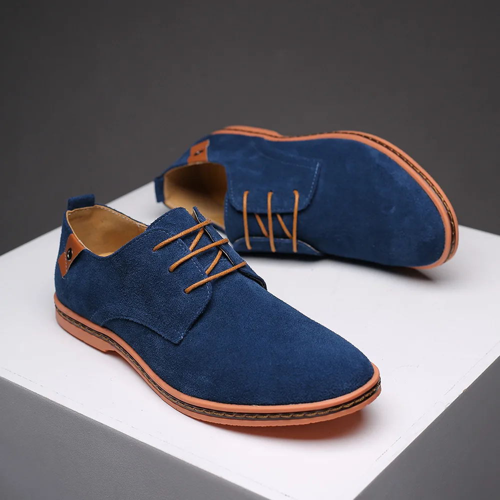 2024 mode männer casual schuhe neue frühjahr männer wohnungen schnüren männlichen wildleder oxfords männer leder schuhe zapatillas hombre größe 38-48