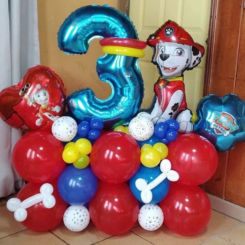30 Stück Paw Patrol Luftballons Skye Chase Marshall Rubble Anime-Hunde Dekoration Geburtstag Babyparty Zubehör Geschenk Image