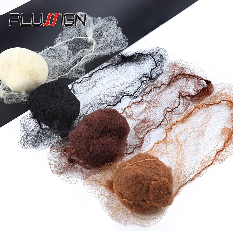 20 Stück langlebiges Nylon-Haarnetz für Dutt-Haare, Frisur-Werkzeug, Schwarz, Beige, Braun, 5 mm, Haarnetz für Perücken, Mesh-Haar-Styling-Haarnetze Image