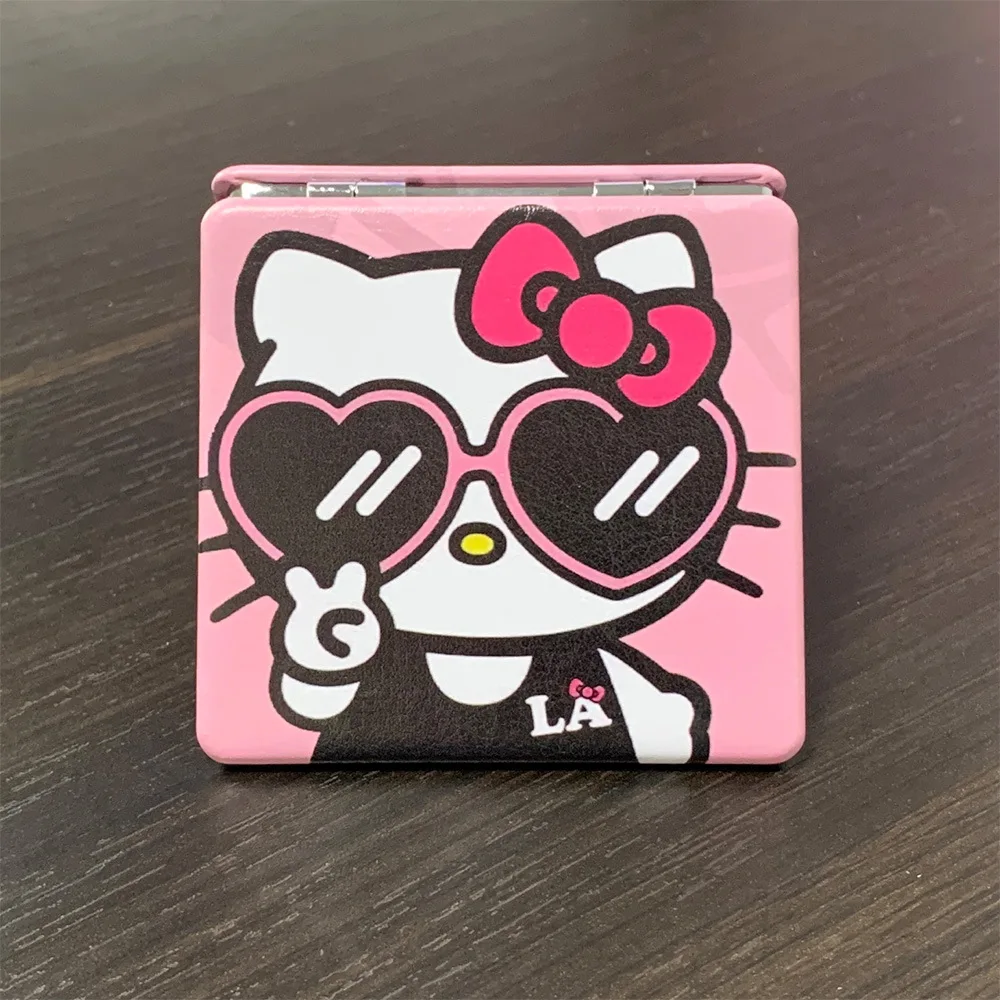 Neuer tragbarer kleiner Spiegel, Sanrio tragbarer Klappspiegel, doppelseitiger Muster-Make-up-Spiegel, Geschenk für Mädchen