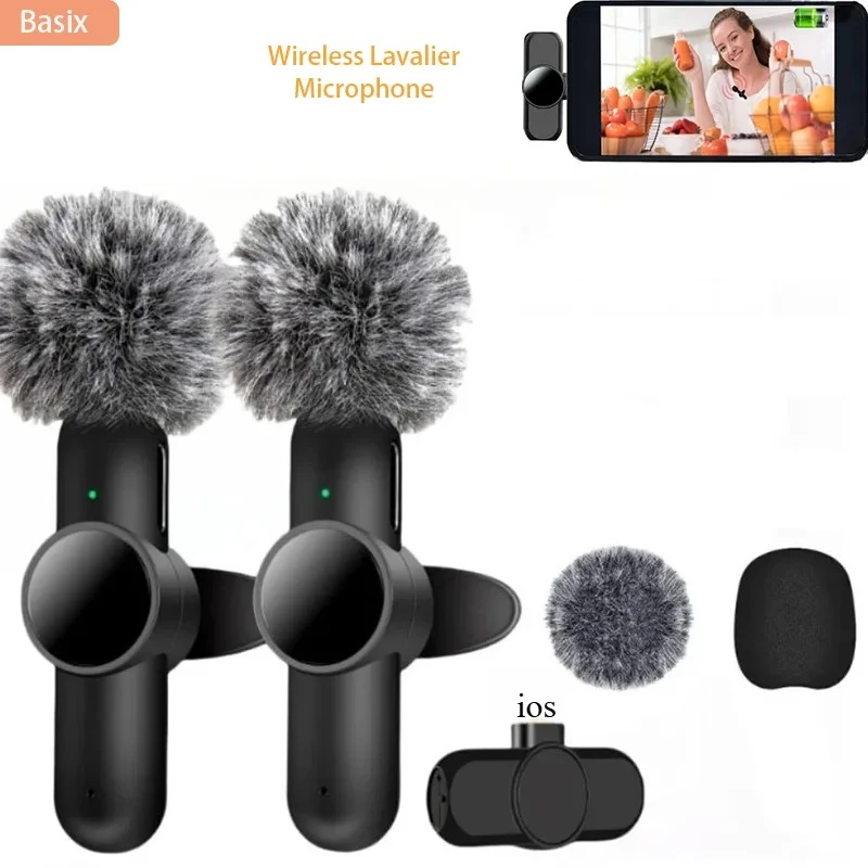 2,4G Kabelloses Lavalier-Mikrofon Audio-Video-Aufnahme Geräuschunterdrückung für iPhone/iPad/Android/Xiaomi/Samsung Live-Game-Mikrofon Image